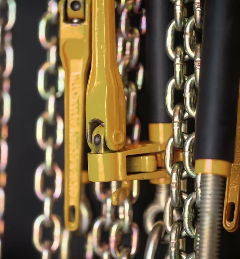 Chains and binders on a League Trucking flatbed.